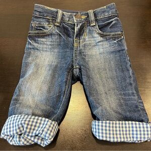 Baby Gap Checkered Lined Jeans Blue